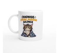 PassionCadeau Coffee Mug Diagnosis Chronic Morning Silence | Funny Not a Morning Person Tea Mug - Unique Gift Idea