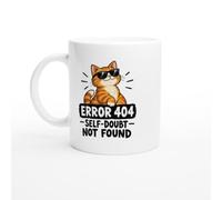 PassionCadeau Confidence Mug Error 404 Self-Doubt Not Found | Funny Cat Lover Mug - Unique Gift Idea