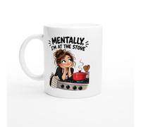 PassionCadeau Cooking Mug Mentally, I'm At The Stove | Novelty Home Cook Coffee Mug - Unique Gift Idea