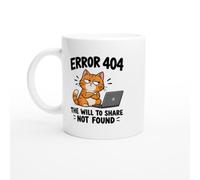 PassionCadeau Food Mug Error 404 the Will to Share Not Found | Funny Foodie Tea Mug - Unique Gift Idea