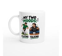 PassionCadeau Football Mug My Two Moods: Playing Talking | Novelty Footballer Coffee Mug - Unique Gift Idea