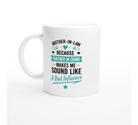 PassionCadeau Funny Mother in Law Mug Partner in Crime Makes Me Sound Like a Bad Influence