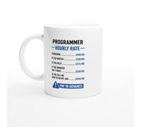 PassionCadeau Funny Programmer Mug Hourly Rate Pay in Advance