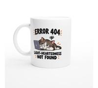 PassionCadeau Grumpy Mug Error 404 Light-Heartedness Not Found | Funny Cat Lover Coffee Mug - Unique Gift Idea