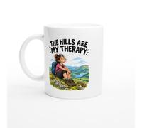 PassionCadeau Hiking Mug The Hills are My Therapy | Funny Hillwalker Mug - Unique Gift Idea