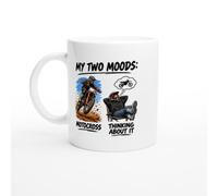 PassionCadeau Motocross Mug My Two Moods: Motocross Thinking About It | Novelty Motocross Rider Mug - Unique Gift Idea
