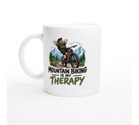 PassionCadeau Mountain Biking Mug Mountain Biking is My Therapy | Funny Mountain Biker Mug - Unique Gift Idea
