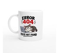 PassionCadeau Office Mug Error 404 Focus Not Found | Novelty Cat Lover Mug - Unique Gift Idea