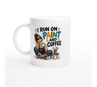 PassionCadeau Painting Mug I Run On Paint and Coffee | Novelty Painter Mug - Unique Gift Idea