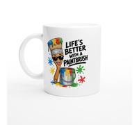 PassionCadeau Painting Mug Life's Better with A Paintbrush | Novelty Painter Coffee Mug - Unique Gift Idea