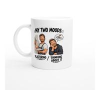 PassionCadeau Plastering Mug My Two Moods: Plastering/Thinking About It | Funny Plasterer Coffee Mug - Unique Gift Idea