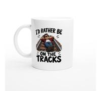 PassionCadeau Railway Mug I'd Rather Be on the Tracks | Funny Railway Enthusiast Mug - Unique Gift Idea