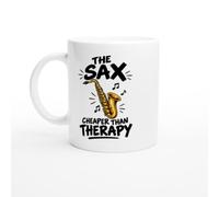 PassionCadeau Saxophone Mug The Sax Cheaper Than Therapy | Funny Saxophone Player Coffee Mug - Unique Gift Idea