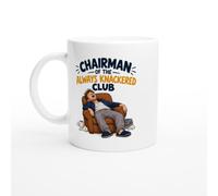 PassionCadeau Tired Mug Chairman of The Always Knackered Club | Funny Sleepyhead Tea Mug - Unique Gift Idea