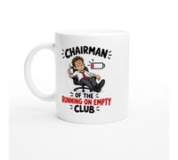 PassionCadeau Tired Mug Chairman of the Running on Empty Club | Novelty Exhausted Office Worker Coffee Mug - Unique Gift Idea