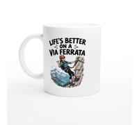 PassionCadeau Via Ferrata Mug Life's Better on a Via Ferrata | Funny Mountaineer Coffee Mug - Unique Gift Idea