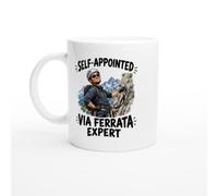PassionCadeau Via Ferrata Mug Self-Appointed Via Ferrata Expert | Novelty Climber Mug - Unique Gift Idea