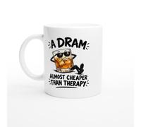 PassionCadeau Whisky Mug A Dram Almost Cheaper Than Therapy | Funny Whisky Lover Tea Mug - Unique Gift Idea