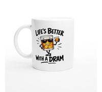 PassionCadeau Whisky Mug Life's Better with a Dram | Novelty Whisky Drinker Coffee Mug - Unique Gift Idea