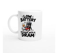 PassionCadeau Whisky Mug Low Battery Recharge with a Dram | Funny Whisky Lover Mug - Unique Gift Idea