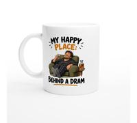 PassionCadeau Whisky Mug My Happy Place: Behind A Dram | Funny Whisky Lover Coffee Mug - Unique Gift Idea