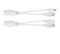 Passive POE Adapter Cable Splitter Injector 12V Power Over Ethernet for IP Cameras Wireless Access Points and Non-POE Devices (Black) (White)