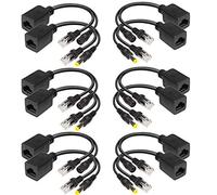 Passive PoE Injector 6 Pairs PoE Splitter Kit Passive PoE Injector and PoE Splitter Kit with 5.5x2.1 mm DC Connector RJ45 Power Over Ethernet