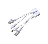 Passive Poe Injector And Poe Splitter Kit,1 Pair 12V Rj45 Ethernet Cable Combiner/Splitter Sharing Kit For Ip Camera,Routers,Internet Telephony (White)