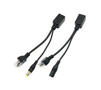Passive Poe Injector And Poe Splitter Kit,1 Pair 12V Rj45 Ethernet Cable Combiner/Splitter Sharing Kit For Ip Camera,Routers,Internet Telephony (Black)