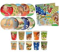 Passover seder 10 plagues paper goods, plates, cups and napkins, for 20 settings