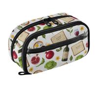 Passover Symbols Matzah PVC Pencil Case, Clear Panels, School Office Travel | 100% polyester and PVC, water resistant and tear resistant, double zipper closure, clear front and back panels