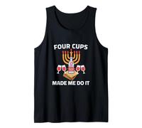 Passover You Had Me At Four Cups Wine Jewish Seder Matzah Tank Top
