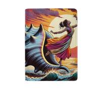 Passport and Boarding Pass Holder Passport Cover for Men, Dancer Dancing on Sea