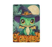 Passport and Card Holder Passport Travel Holder, Halloween Dragon in Witch Costume