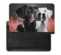 Passport And Vaccine Card Holder Black And White Dog Passport Holder Passport Case Passport Covers Passport Book Passport Protector Passport Wallet International Travel, Black And White Dog, 5.8 × 3.9