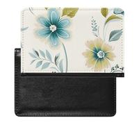 Passport And Vaccine Card Holder Blue And Green Flowers Passport Holder Passport Case Passport Covers Passport Book Passport Protector Passport Wallet International Travel, Blue And Green Flowers, 5.8