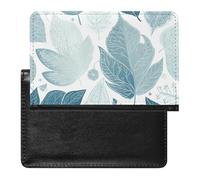 Passport And Vaccine Card Holder Blue Leaves Pattern Passport Holder Passport Case Passport Covers Passport Book Passport Protector Passport Wallet International Travel, Blue Leaves Pattern, 5.8 × 3.9