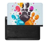 Passport And Vaccine Card Holder Colorful Cat Paw Passport Holder Passport Case Passport Covers Passport Book Passport Protector Passport Wallet International Travel, Colorful Cat Paw, 5.8 × 3.9 × 0.4