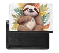 Passport And Vaccine Card Holder Cute Sloth Leaves Passport Holder Passport Case Passport Covers Passport Book Passport Protector Passport Wallet International Travel, Cute Sloth Leaves, 5.8 × 3.9 ×