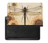 Passport And Vaccine Card Holder Dragonfly on Sunflower Passport Holder Passport Case Passport Covers Passport Book Passport Protector Passport Wallet International Travel, Dragonfly on Sunflower, 5.8