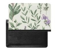 Passport And Vaccine Card Holder Green Flower Herb Sage Leaves And Branches Passport Holder Passport Case Passport Covers Passport Book Passport Protector Passport Wallet International Travel, Green