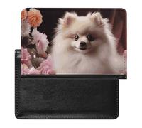 Passport And Vaccine Card Holder Pomeranian And Flowers Passport Holder Passport Case Passport Covers Passport Book Passport Protector Passport Wallet International Travel, Pomeranian And Flowers, 5.8