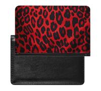 Passport And Vaccine Card Holder Red Leopard Pattern Passport Holder Passport Case Passport Covers Passport Book Passport Protector Passport Wallet International Travel, Red Leopard Pattern, 5.8 × 3.9