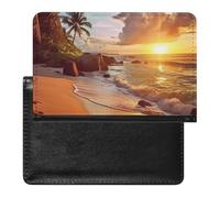 Passport And Vaccine Card Holder Tropical Beach at Sunset Passport Holder Passport Case Passport Covers Passport Book Passport Protector Passport Wallet International Travel, Tropical Beach at Sunset,