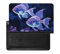 Passport And Vaccine Card Holder Two Blue Fish Passport Holder Passport Case Passport Covers Passport Book Passport Protector Passport Wallet International Travel, Two Blue Fish, 5.8 × 3.9 × 0.4