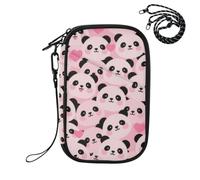 Passport and Vaccine Card Holder Wallet Combo Cartoon Cute Panda Pink