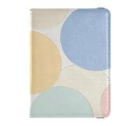 Passport and Vaccine Card Wallet Colorful Round Abstract Leather Polka Dot Travel Documents Organizer Protector Passport Holder with Vaccine Card Slot for Men Polka Dot Colorful Round, Dotted,
