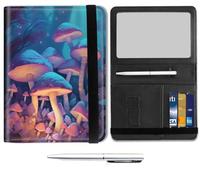 Passport and Wallet Combo,Mxfdegf with RFID Blocking,Leather Travel Documents Organizer Protector, Passport Cover, Passport Case, Passport Holder for Women and Men, Mushroom Blues