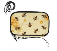 Passport Card Holder Combo for travel Honey Yellow Honeycomb Bee