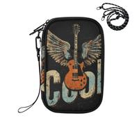 Passport Card Holder Combo Vaccine Case Protector Cover Retro Guitar Wings